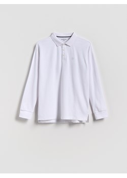 Reserved - Bawełniany longsleeve polo - biały ze sklepu Reserved w kategorii T-shirty chłopięce - zdjęcie 184635839