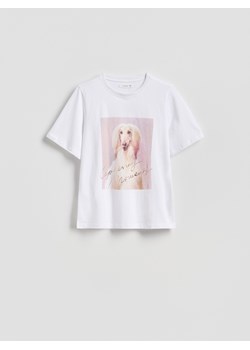 Reserved - T-shirt z nadrukiem - złamana biel ze sklepu Reserved w kategorii Bluzki damskie - zdjęcie 184635916