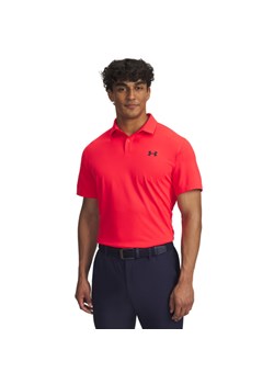 Męska koszulka do golfa Under Armour UA T2G Pique Polo - czerwona ze sklepu Sportstylestory.com w kategorii T-shirty męskie - zdjęcie 184638336