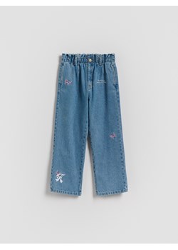 Reserved - Jeansy baggy fit z prostą nogawk - niebieski ze sklepu Reserved w kategorii Spodnie dziewczęce - zdjęcie 184639238