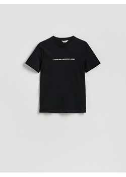 Reserved - T-shirt regular z nadrukiem - czarny ze sklepu Reserved w kategorii T-shirty męskie - zdjęcie 184640259