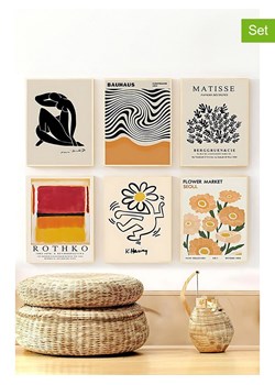 ABERTO DESIGN Druki artystyczne (6 szt.) w ramce - 48 x 33 cm ze sklepu Limango Polska w kategorii Obrazy - zdjęcie 184643157