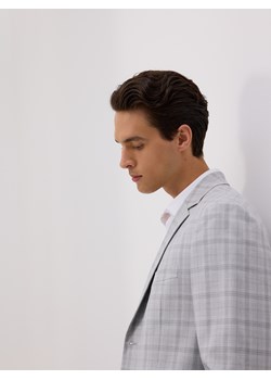 Reserved - Marynarka slim fit z wiskozą - jasnoszary ze sklepu Reserved w kategorii Marynarki męskie - zdjęcie 184646037