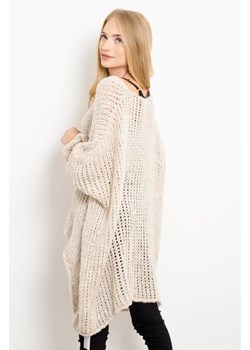 BEŻOWY SWETER ASYMETRYCZNY,OVERSIZE ze sklepu olika.com.pl w kategorii Swetry damskie - zdjęcie 184646779