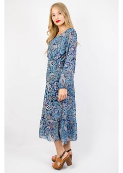 NIEBIESKA SUKIENKA MIDI Z PRINTEM ze sklepu olika.com.pl w kategorii Sukienki - zdjęcie 184646916