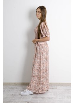 SUKIENKA MAXI W KWIATY - BRĄZOWA ze sklepu olika.com.pl w kategorii Sukienki - zdjęcie 184647019