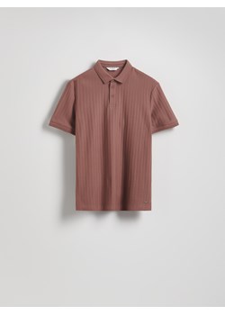 Reserved - Strukturalne polo regular fit - bordowy ze sklepu Reserved w kategorii T-shirty męskie - zdjęcie 184647298