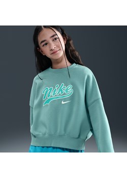 Bluza dresowa z dzianiny o skróconym kroju dla dużych dzieci (dziewcząt) Nike Sportswear - Zieleń ze sklepu Nike poland w kategorii Bluzy damskie - zdjęcie 184647698