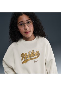 Bluza dresowa z dzianiny o skróconym kroju dla dużych dzieci (dziewcząt) Nike Sportswear - Biel ze sklepu Nike poland w kategorii Bluzy damskie - zdjęcie 184647705
