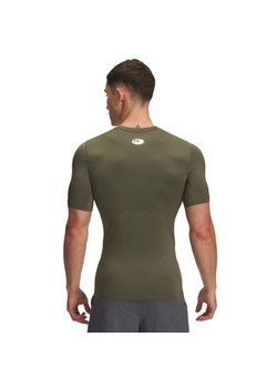 Męska koszulka treningowa UNDER ARMOUR UA HG Armour Comp SS - khaki ze sklepu Sportstylestory.com w kategorii T-shirty męskie - zdjęcie 184648049