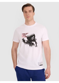 Męski t-shirt z nadrukiem 4F 4FRAW25TTSHM3235 - biały ze sklepu Sportstylestory.com w kategorii T-shirty męskie - zdjęcie 184648139