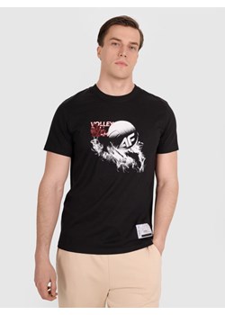 Męski t-shirt z nadrukiem 4F 4FRAW25TTSHM3235 - czarny ze sklepu Sportstylestory.com w kategorii T-shirty męskie - zdjęcie 184648147