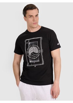 Męski t-shirt z nadrukiem 4F 4FRAW25TTSHM3236 - czarny ze sklepu Sportstylestory.com w kategorii T-shirty męskie - zdjęcie 184648176