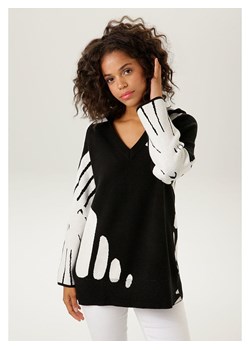 Aniston Sweter w kolorze czarno-białym ze sklepu Limango Polska w kategorii Swetry damskie - zdjęcie 184651439
