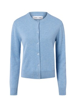 Samsøe Samsøe Kaszmirowy kardigan damski - Saboston Kobiety jasnoniebieski marmurkowy ze sklepu vangraaf w kategorii Swetry damskie - zdjęcie 184655049