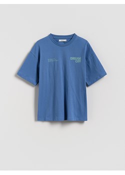 Reserved - Bawełniany t-shirt z nadrukiem - granatowy ze sklepu Reserved w kategorii T-shirty chłopięce - zdjęcie 184655475