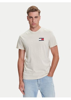 Tommy Jeans T-Shirt Essential DM0DM20740 Beżowy Slim Fit ze sklepu MODIVO w kategorii T-shirty męskie - zdjęcie 184657396