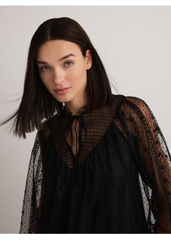 Reserved - Bluzka z koronki - czarny ze sklepu Reserved w kategorii Bluzki damskie - zdjęcie 184658307