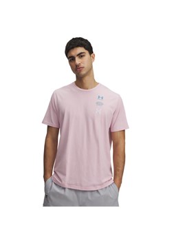 Męski t-shirt z nadrukiem Under Armour UA Evol Logo - różowy ze sklepu Sportstylestory.com w kategorii T-shirty męskie - zdjęcie 184659685