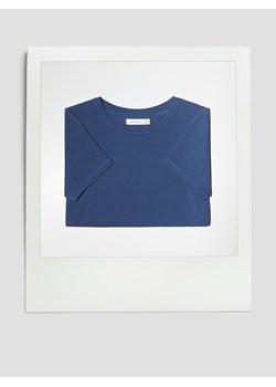 Reserved - Bawełniany t-shirt slim fit - granatowy ze sklepu Reserved w kategorii Bluzki damskie - zdjęcie 184660169