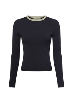 Marc O'Polo Sweter damski z dzianiny ściągaczowej Kobiety Prążki granatowy jednolity ze sklepu vangraaf w kategorii Swetry damskie - zdjęcie 184661875