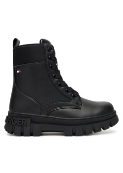 Tommy Hilfiger Trapery Lace-Up Bootie T3A5-34046-1695 S Czarny ze sklepu MODIVO w kategorii Buty zimowe dziecięce - zdjęcie 184663427