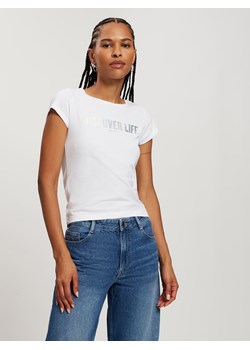 Cross Jeans Koszulka w kolorze białym ze sklepu Limango Polska w kategorii Bluzki damskie - zdjęcie 184666447
