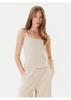 Guess Top V5GP22 J1314 Beżowy Slim Fit ze sklepu MODIVO w kategorii Bluzki damskie - zdjęcie 184667985