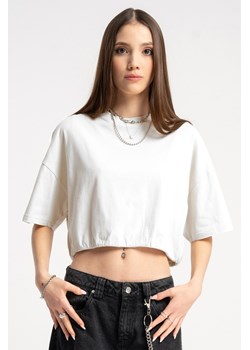Biały t-shirt o kroju bubble, kolor - biały, rozmiar - 170 ze sklepu REPORTER w kategorii Bluzki dziewczęce - zdjęcie 184668717