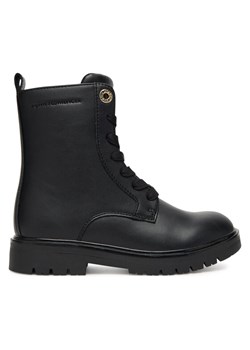 Tommy Hilfiger Trapery Lace-Up Bootie T3A5-34012-1355 S Czarny ze sklepu MODIVO w kategorii Buty zimowe dziecięce - zdjęcie 184670296