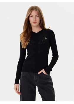 TWINSET Sweter 252TP3241 Czarny Slim Fit ze sklepu MODIVO w kategorii Swetry damskie - zdjęcie 184670366