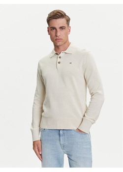 Tommy Jeans Sweter Essential DM0DM20304 Beżowy Slim Fit ze sklepu MODIVO w kategorii Swetry męskie - zdjęcie 184672776