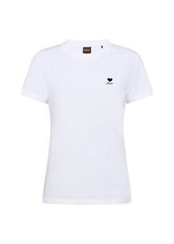 BOSS Orange Koszulka damska - Esogo Kobiety Bawełna biały jednolity ze sklepu vangraaf w kategorii Bluzki damskie - zdjęcie 184673487