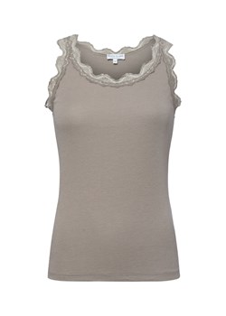 Marie Lund Top damski Kobiety Bawełna taupe jednolity ze sklepu vangraaf w kategorii Bluzki damskie - zdjęcie 184673505