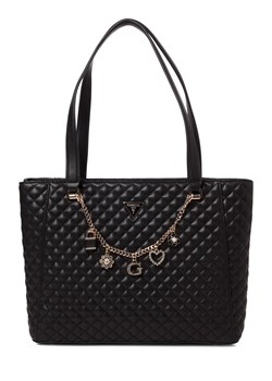 GUESS Damska shopperka - Everlee Kobiety Sztuczna skóra czarny jednolity ze sklepu vangraaf w kategorii Torby Shopper bag - zdjęcie 184673518