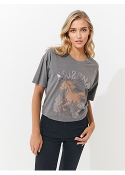 Mohito - T-shirt z nadrukiem - szary ze sklepu Mohito w kategorii Bluzki damskie - zdjęcie 184673908
