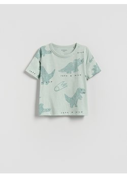 Reserved - Bawełniany t-shirt z nadrukiem - jasnoniebieski ze sklepu Reserved w kategorii T-shirty chłopięce - zdjęcie 184674097