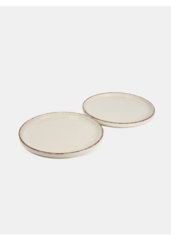 Sinsay - Talerze z kontrastowym rantem 2 pack - kremowy ze sklepu Sinsay w kategorii Talerze - zdjęcie 184674845