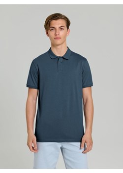 Sinsay - Bawełniana koszulka polo - niebieski ze sklepu Sinsay w kategorii T-shirty męskie - zdjęcie 184674876