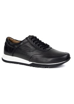 Buty męskie skórzane casual 902KNT czarne ze sklepu butyolivier w kategorii Półbuty męskie - zdjęcie 184675316