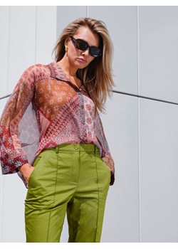 Bawełniane spodnie wizytowe damskie zieone EyeForFashion ze sklepu Eye For Fashion w kategorii Spodnie damskie - zdjęcie 184676487