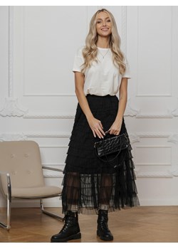 T-shirt oversize SLR094 - ecru ze sklepu Edoti w kategorii Bluzki damskie - zdjęcie 184676566
