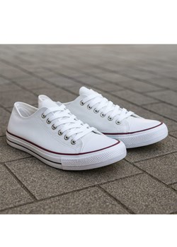 Trampki męskie Sznurowane białe z tkaniny /F5-3 17948T234/ ze sklepu Pantofelek24.pl w kategorii Trampki męskie - zdjęcie 184676779