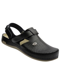 Skórzane Klapki Damskie Leon 951, czarne ze sklepu ulubioneobuwie w kategorii Klapki damskie - zdjęcie 184676938