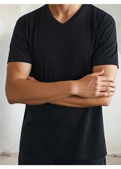 Sinsay - Koszulka basic z dekoltem w serek - czarny ze sklepu Sinsay w kategorii T-shirty męskie - zdjęcie 184680168