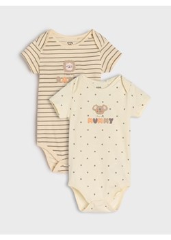 Sinsay - Body 2 pack - kremowy ze sklepu Sinsay w kategorii Odzież dla niemowląt - zdjęcie 184680186