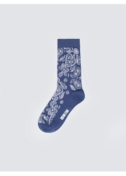 Skarpety męskie z wzorem paisley niebieskie Bandero 401 ze sklepu Big Star w kategorii Skarpetki męskie - zdjęcie 184682495