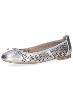 Caprice Skórzane baleriny w kolorze srebrnym ze sklepu Limango Polska w kategorii Balerinki - zdjęcie 184684668