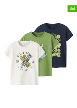 name it Koszulki (3 szt.) &quot;Karlton&quot; w kolorze zielonym, białym i granatowym ze sklepu Limango Polska w kategorii T-shirty chłopięce - zdjęcie 184686206