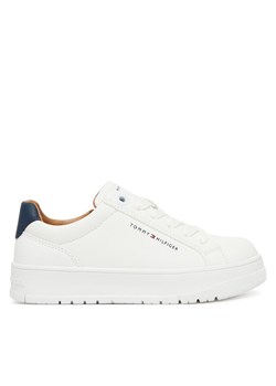 Sneakersy Tommy Hilfiger Low Cut Lace Up Sneaker T3X9-34091-1355 S Biały ze sklepu eobuwie.pl w kategorii Buty sportowe dziecięce - zdjęcie 184686445